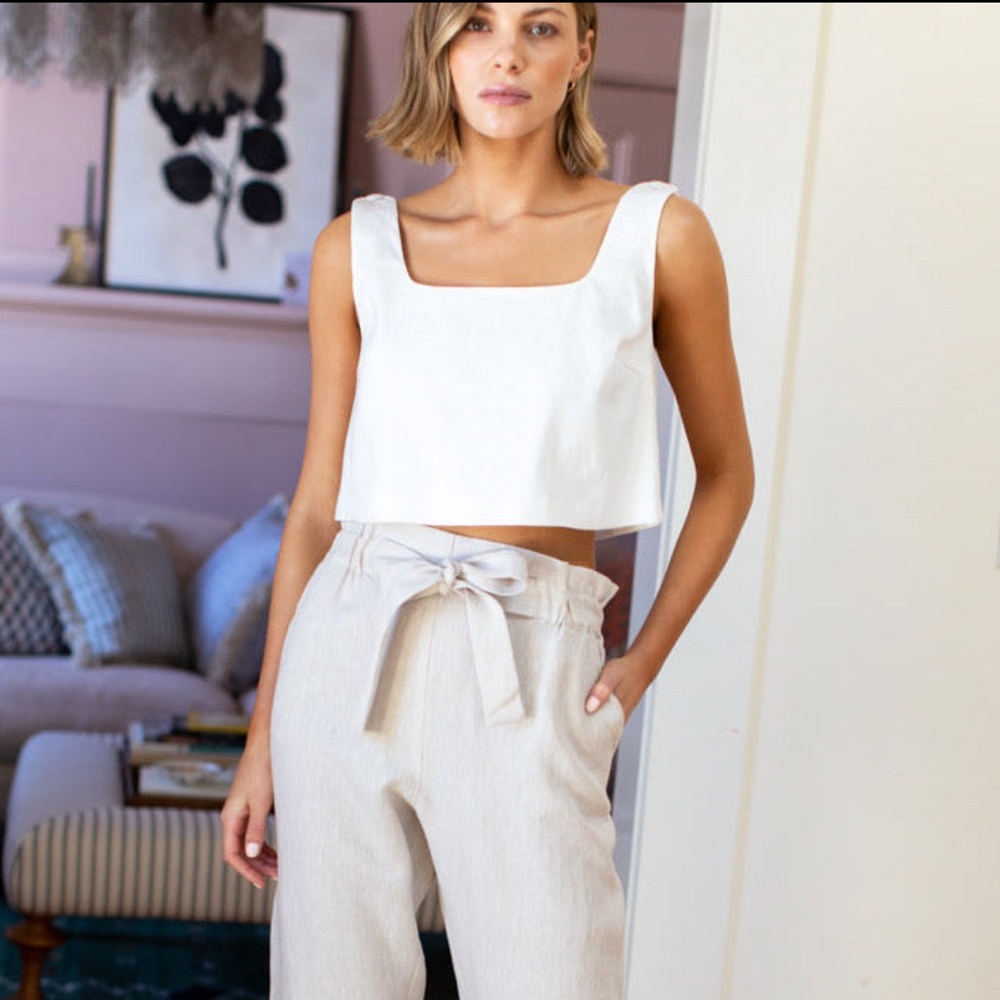 NWT Emerson Fry Roma Top in White Linen